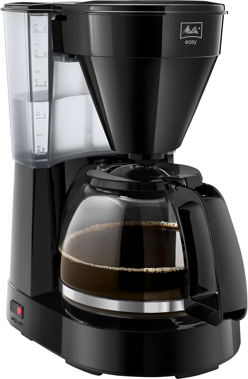Melitta Easy – Espressor cu filtru și carafă de sticlă, pentru până la 10 cești de cafea, negru