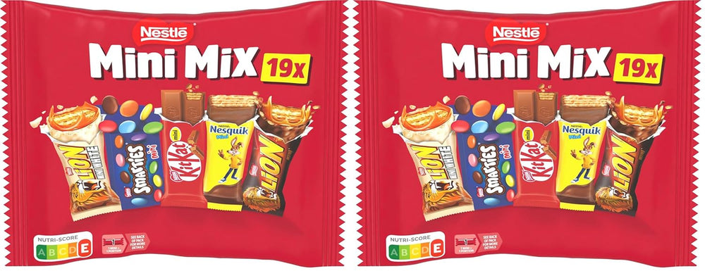 Barrette di cioccolato Nestlé Mini Mix, cinque gusti deliziosi, 19 barrette, confezione da 2 (1 x 321 g)
