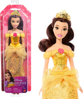 Jucărie Mattel Disney Princess, Păpușă la modă Belle articulată cu haine și accesorii strălucitoare, inspirată din filmul Disney, cadou pentru copii, HLW11