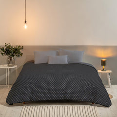 Bleu Câlin Trapunta Hermance stampata per 1 persona, poliestere, blu/grigio, 140 X 200 Cm Piumini e trapunte Naty Shop Grigio 140X200 Cm