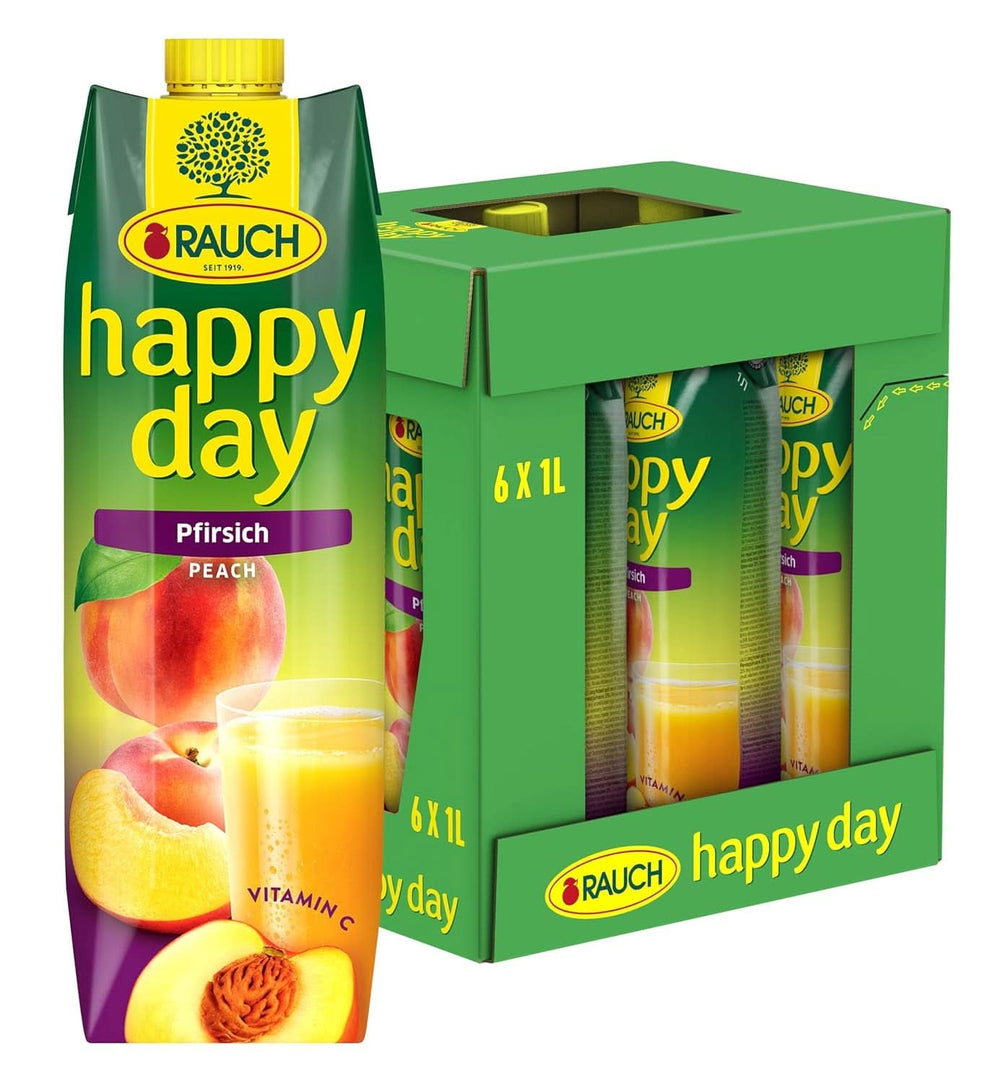 Rauch Happy Day Pesca | Dai frutti maturati al sole | 6 x 1 litro, Tetra Prisma Bevande analcoliche Naty Shop