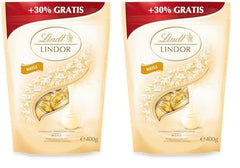 Palline Di Cioccolato Bianco Lindor | 400 g ca. 30 palline di cioccolato bianco con ripieno scioglievole in bocca | Regalo di cioccolato | Regalo al cioccolato (confezione da 2)