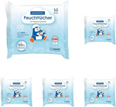 PAEDIPROTECT Salviette umidificate per neonati 1 x 10 pezzi Salviette umidificate per neonati sensibili all'acqua 99% acqua Senza profumo Per neonati e bambini Pelle delicata Estratto di cocco Senza microplastiche Vegan (confezione da 5)