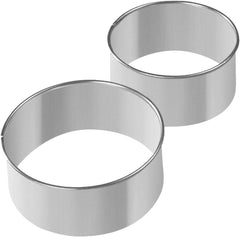 Zenker 44870 Set de 2 forme rotunde pentru biscuiți în formă de gogoși, oțel inoxidabil, dimensiuni mari 9,5 x 4,2 cm, dimensiuni mici 8 x 4,2 cm