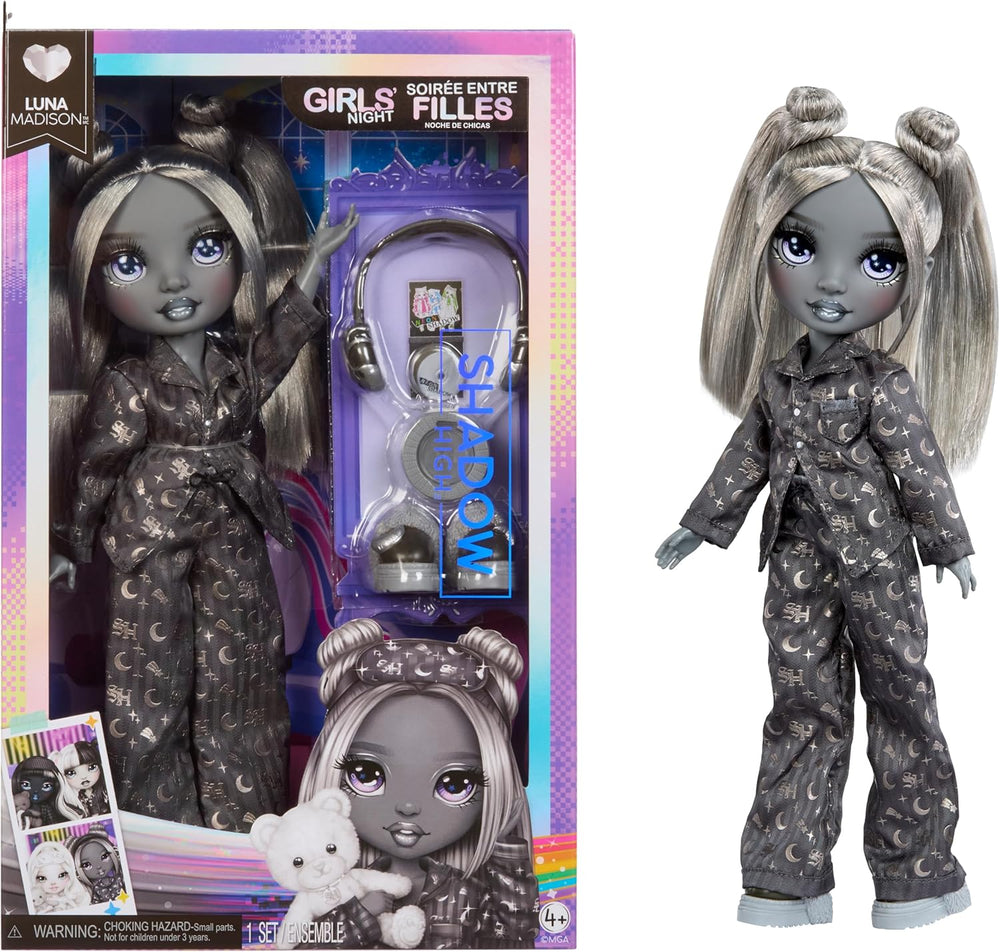 Rainbow High Shadow High Girl's Night - Luna Madison – 28 cm Modepuppe in Grautönen, Graues Haar & Outfit mit Accessoires und Kamm – Für Sammler und Kinder ab 6 Jahren