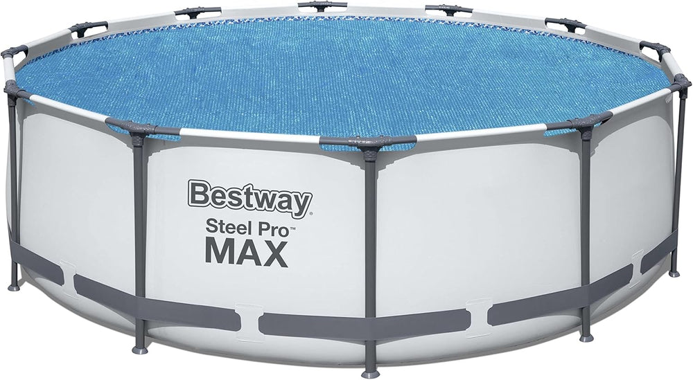 Copertura solare per piscina Bestway Flowclear, Ø 356 cm, per piscine rotonde fuori terra da 366 cm e 396 cm, Blu, 58242