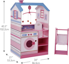 Olivia'S Little World Teamson Kids Bambole da 18 pollici Casa delle bambole in legno Asilo bifacciale TD-11460W Case delle bambole Naty Shop