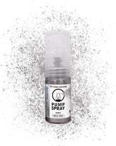 Spray alimentar cu sclipici comestibil NOUĂ pompă SILVER SHIMMERING 5G cu pudră metalică pentru decorarea rapidă și eficientă a prăjiturilor, cremelor, jeleurilor, pralinelor, decorațiunilor din ciocolată și zahăr