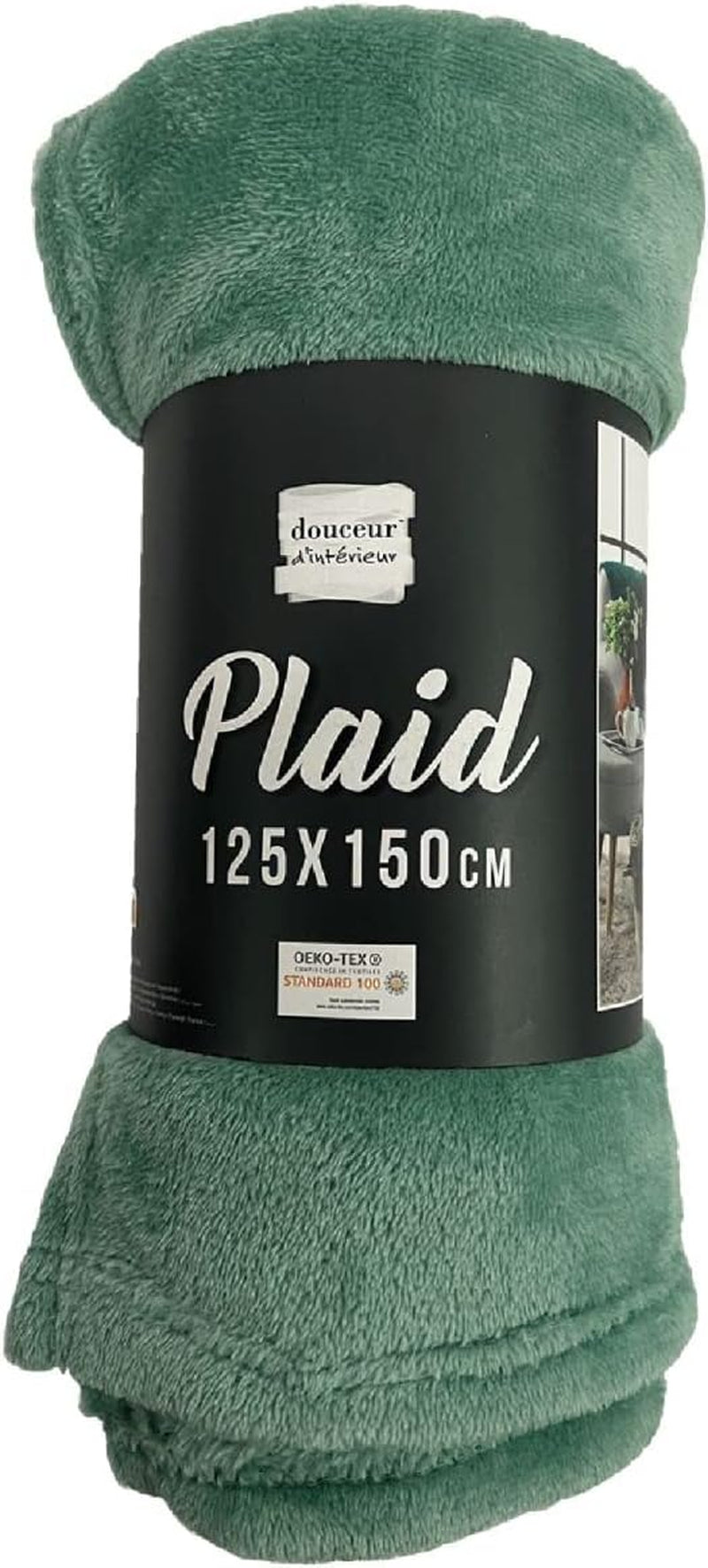 Douceur D'Intérieur, coperta in flanella, 125 X 150 Cm, salvia, flanella Piumini e trapunte Naty Shop Titolo predefinito