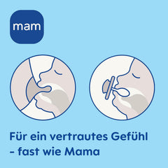 Suzete MAM Original, pachet de 2, suzete pentru bebeluși prietenoase cu dinții, fabricate din materiale sustenabile și bioregenerabile, tetine din silicon MAM SkinSoft, cu cutie pentru suzetă, 6-16 luni, Lup/Iepure