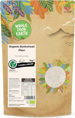 Farina di grano saraceno biologica Wholefood Earth 1kg | Crudele | Non OGM | Vegano | Certificato biologico