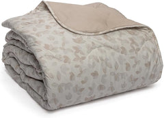 Foppapedretti comodino e trapunta naturale per letto matrimoniale 2P; foglie di sabbia, rivestimento 100% cotone, Made in Italy Trapunte e trapunte Naty Shop Sabbia con foglie 160 X 190 Cm
