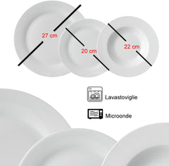 Serviciu de masă din 18 părți porțelan pentru 6 persoane, set format Seturi vesela masa Naty Shop