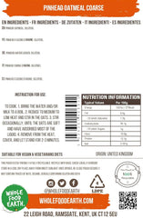 Wholefood Earth Farina d'avena Pinhead grossolana stabilizzata 3 kg | Non OGM | Ricco di fibre