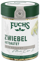 Fuchs Gewürze - Zwiebel getostat - Zwiebeln für Dips, Schmorgerichte oder Hamburger tritato finemente - Ingredienti naturali - 55 g in wiederverwendbarer, recyclebarer Dose