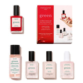 Manucurist Green™ System Rot (Poppy Red) Nagellack Set – Nägel Selber Machen - Vegan: 1 Fettlöser, 1 Base Coat und Top Coat, 1 Nagellack Poppy Red, Trocknungstropfen– Geschenke für Frauen