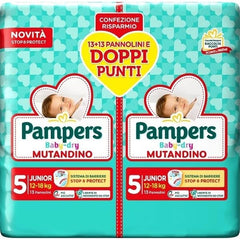 Pannolini Pampers Baby Dry Junior, confezione doppia DWCT, taglia 5 (12-18 kg), 28 pannolini