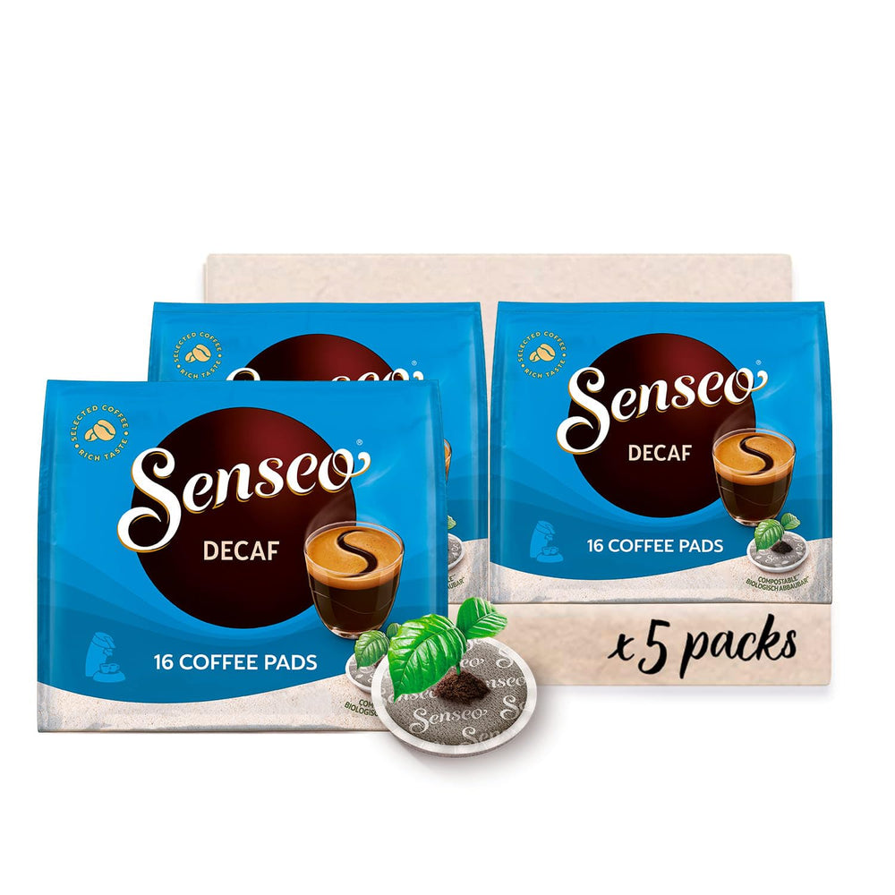 Senseo Pads Decaf Enkoffeiniert, 5 x 16 Getränke, 80 Kaffeepads