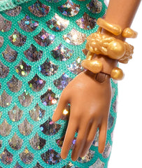 Mattel Disney Ariel Mica Sirenă - Păpușă Sirenă Deluxe cu Mărgele de Păr și Suport pentru Păpușă pentru Joacă Imaginativă și Expoziție, pentru Copii cu Vârsta de 3 Ani și Peste, HNF42