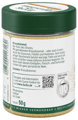 Fuchs Gewürze - Kreuzkümmel gemahlen - zum Würzen von Couscous, Hummus und Falafel - ingredienti naturali - 50 g in wiederverwendbarer, recyclebarer Dose