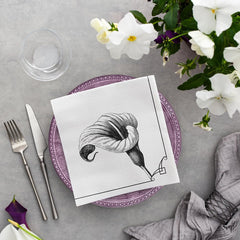 PAW - Șervețele Airlaid - Asemănătoare țesăturii (40 X 40 Cm) I 50 de bucăți I Pentru servicii funerare, ospăț funerar, înmormântare, rămas bun I Șervețele din pânză pentru decorarea mesei de înaltă calitate - Memory Flower I Memory Flower