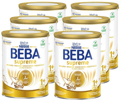 BEBA SUPREME JUNIOR 1 Plus - Bevanda per bambini da 1 anno, con complesso 6 HMO, senza lattosio, senza olio di palma, senza olio di pesce, alimenti per bambini piccoli, latte in polvere per neonati, confezione da 6 (6 x 800 g)