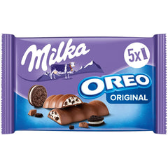 Barrette Milka & OREO – Cioccolato al latte alpino con pezzi croccanti di biscotti OREO in crema al latte – 13 x 185 g