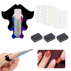 100 de Čabloane pentru unghii, Čabloane de modelare, autoadezive, cu 4 foi de tampoane adezive transparente pentru unghii Či 3 pile de unghii, accesorii pentru extensii de unghii cu gel, pentru unghii artificiale