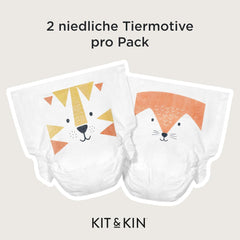 Pannolini Kit & Kin Premium, taglia 4 (9-14 kg), 128 pezzi, a base vegetale e ipoallergenici, protezione affidabile dalle perdite, vegani e cruelty free