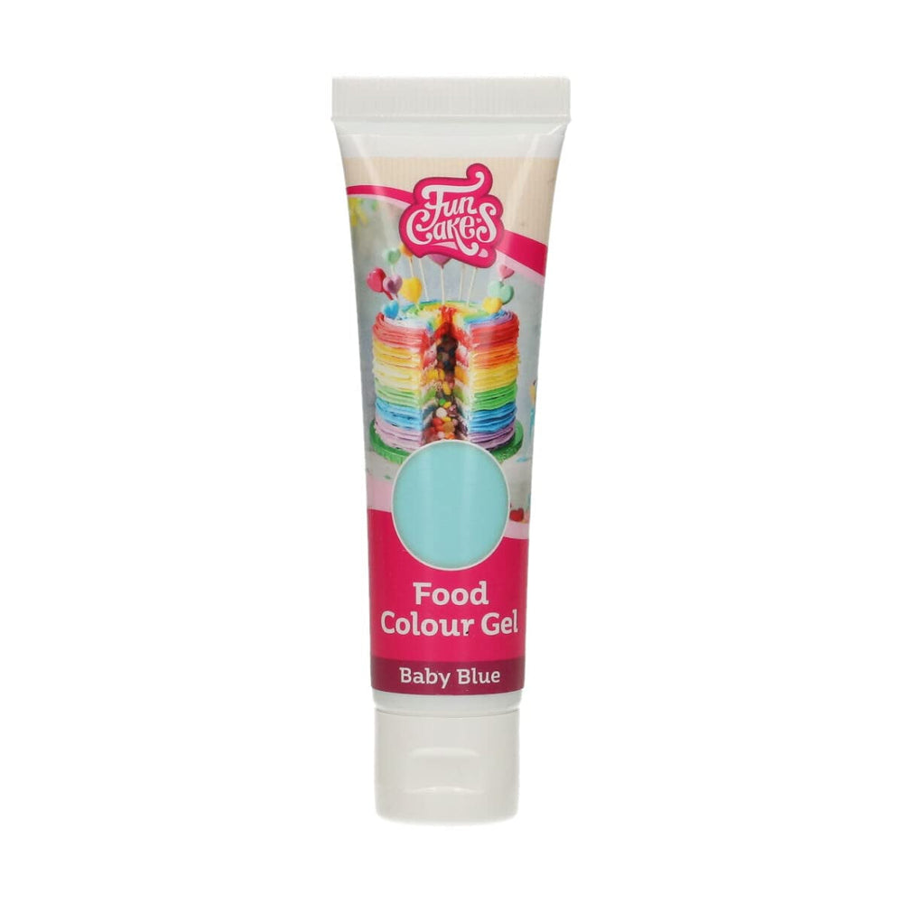 Colorant alimentar Funcakes Gel Albastru Baby: Colorant alimentar foarte concentrat pentru aluat, cremă, fondant și marțipan. Dozare ușoară. Picătură individuală pentru a crea culori vibrante. Halal. 30 g.