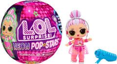 LOL. Sorpresa! Neon Pop Stars Tots - 1 bambola a sorpresa magica con luce nera, involucro cieco, 7 bambole da collezione, ciascuna con adesivi neon e accessori, regalo per bambini 4+ Naty Shop Dolls Titolo predefinito