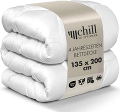 Plapumă 4 anotimpuri 135X200-2 în 1 plapumă all-season 135X200 - Plapumă respirabilă, lavabilă și vegană - Plapumă duo cu bandă de confort pentru dormit - Umplutură 500G & 700G Plapumi si pilote Naty Shop 135 X 200 Cm