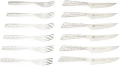 Set bistecca Weber Deluxe, 6 pezzi, design monoblocco in acciaio inox, extra affilato, manico ergonomico Kitchen Naty Shop