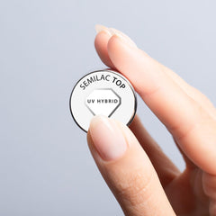 Semilac Top Coat Smalto per Unghie 7ml, Innovativo, UV/LED, Smalto Ibrido, Finitura Lucida, Protegge, Trasparente