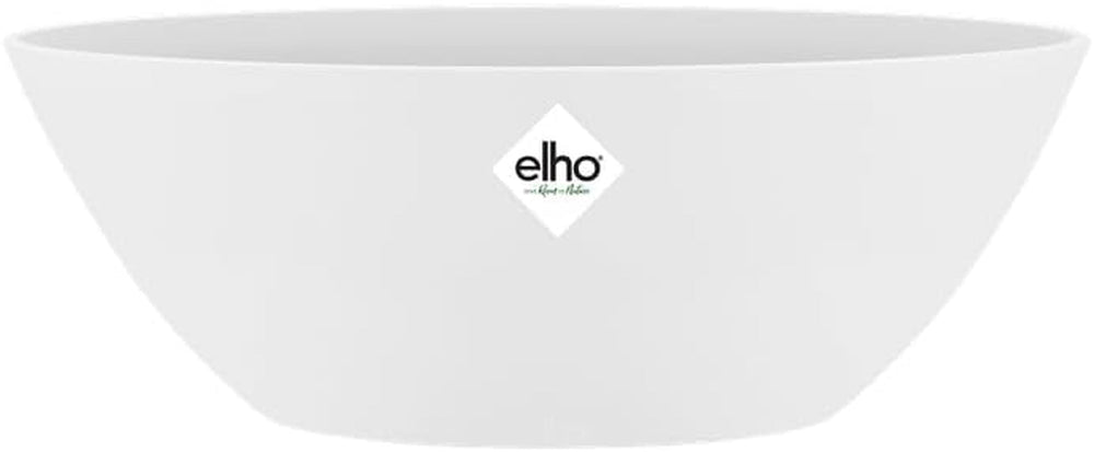 elho Brussels Oval 36 - Ghiveci de flori de interior - Ø 36,0 x Î 13,1 cm - Alb/Alb