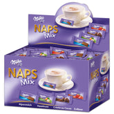 Milka Naps Mix 1 X 1,702 Kg, Mini-Schokoladentäfelchen Aus Alpenmilch, Erdbeer, Haselnuss Und Crème Au Cacao Naty Shop Titolo predefinito