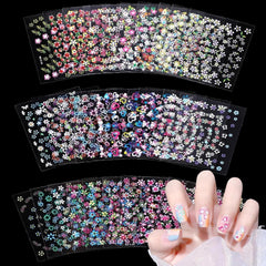 3D Nagelsticker 30 Blatt Nagelsticker Selbstklebend Blumen Blumenherzform Nageldesign Nail Sticker Nageldesign Zubehör Nagelaufkleber Für DIY Dekorationen, Maniküre, Handyhüllen