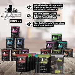 Hrană umedă pentru pisici Catz Finefood Purrrr Horse Monoprotein nr. 123, pentru pisici cu digestie sensibilă, conținut de carne de 70%, 6 cutii x 400 g