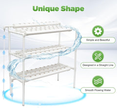 Kit di coltivazione idroponica a 3 strati con 90/108 posizioni di semina e pompa dell'acqua, sistemi di coltivazione di piante fuori suolo in PVC, kit di coltivazione idroponica per frutta e verdura (108 posizioni di semina)