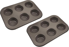 BERGNER BAKING LOVERS - Set Von 2 X 6 Cup Muffinformen - Kohlenstoffstahl Mit Ilag Essential, PFOA Frei, Leicht Zu Reinigen Stampi e vassoi per cuocere Naty Shop 26.5 Cm | 18,5 cm | 3 cm