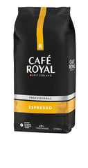 Café Royal Professional Line Espresso – Boabe de cafea pentru espressoare automate, corpolență intensă, prăjire intensă, intensitate 3/5, Rainforest Alliance, 1 kg