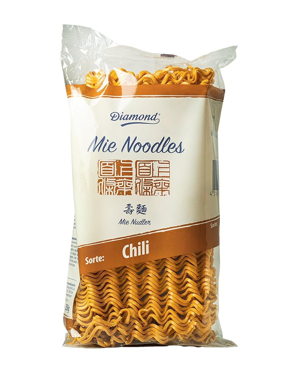 DIAMOND Mie Chili Noodles, tagliatelle di grano con peperoncino in polvere, senza uova, facili e veloci, vegetariane - 1 x 250 g