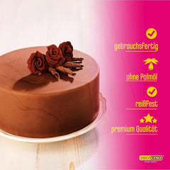 DECOCINO Fondant Schoko – 250 G – Ideale per Verzieren Von Kuchen, Torten, Cupcakes – Palmölfrei & Vegan Glassa e Decor Naty Shop