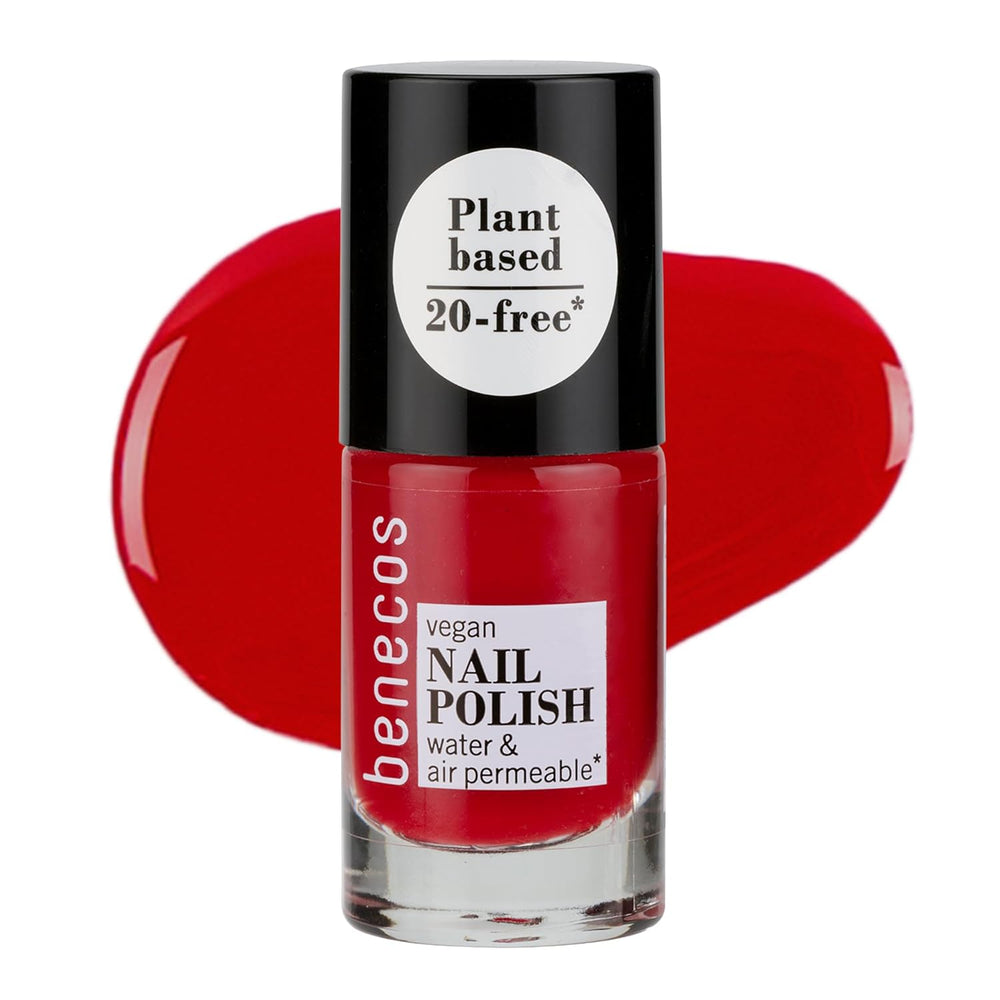 Oja vegană Benecos 20-Free, roșu vintage - ojă pe bază de plante - uscare rapidă și de lungă durată - permeabilă la apă - îmbogățită cu biotină - 5ml