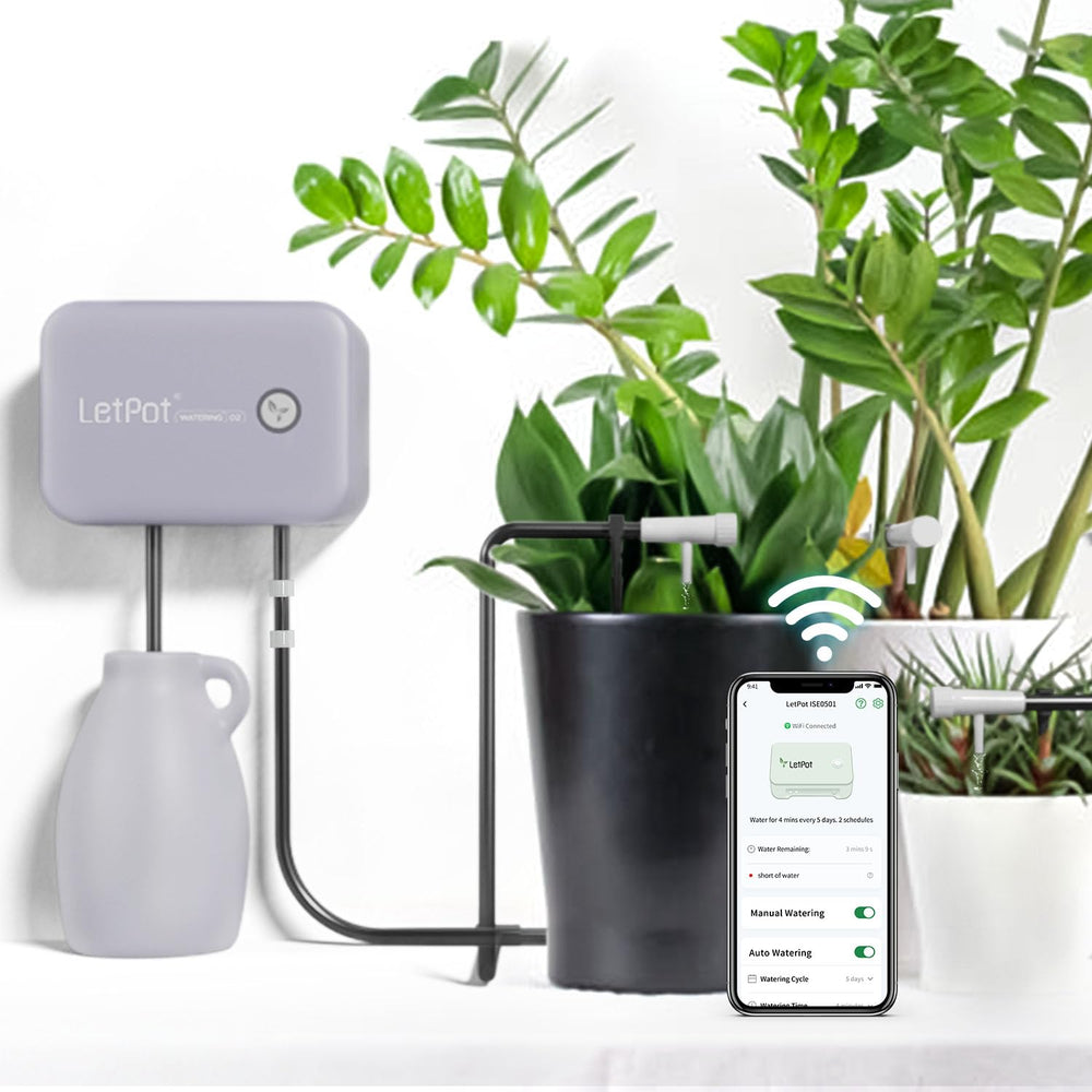 Sistema di irrigazione automatico per interni WiFi, sistema di irrigazione con telecomando tramite app per 10 piante in vaso, kit di irrigazione automatica a goccia, irrigazione per piante d'appartamento (Grigio) (Grigio, Gen-3)