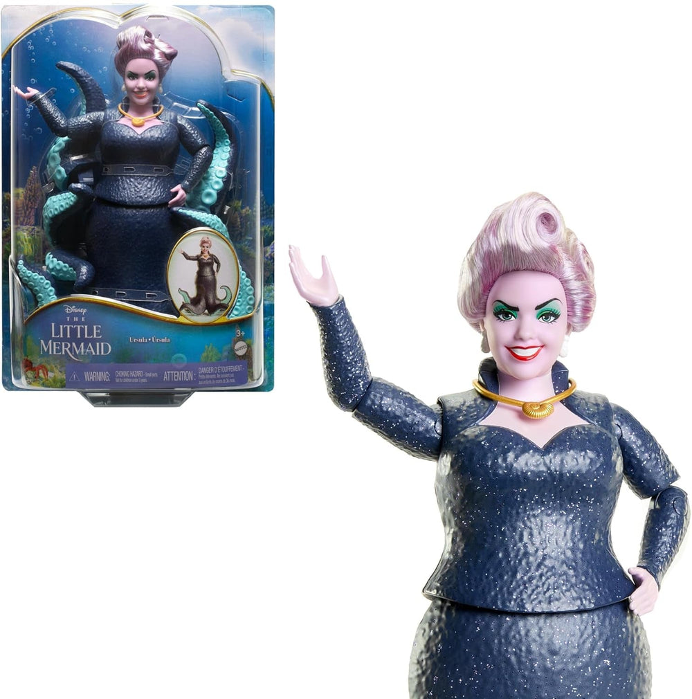 Mattel DISNEY Ariel, Sirena - Ursula con tentacoli, collana staccabile e acconciatura color lavanda per un divertimento senza fine dal parrucchiere, adatta a bambini dai 3 anni in su, HLX12 Naty Shop Dolls Titolo predefinito