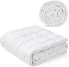 Pătură ponderată 7Kg 135X200Cm, pătură ponderată fabricată din bumbac 100%, pătură ponderată pentru adulți pentru somn profund, pătură grea, pătură de terapie antistres, pătură de relaxare Paturi si Cuverturi Besuche den Autsel-Store Alb 135X200Cm 7Kg