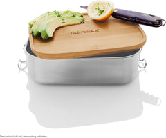 Cutie de prânz din oțel inoxidabil Tatonka Cutie de prânz I Bamboo (800 ml / 1000ml) - Cutie de pâine cu capac din bambus și capac oscilant - incasabil, non-toxic, lavabil în mașina de spălat vase, fără plastic și fără BPA Cutii depozitare alimente Naty Shop