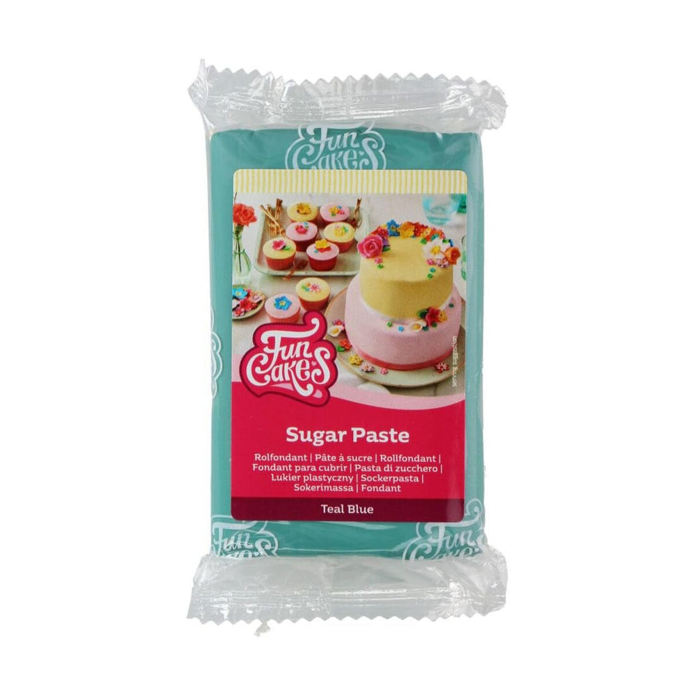 FunCakes fondant rulat albastru teal, ușor de utilizat, neted, flexibil, moale și pliabil, perfect pentru decorarea prăjiturilor, halal, kosher și fără gluten, pachet de 250 g Pasta de zahar Naty Shop Default Title