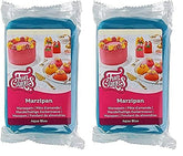 FunCakes pastă de zahăr pe bază de migdale (marțipan olandez) Aqua Blue: ușor de utilizat și neted, perfect pentru decorarea prăjiturilor, halal, kosher și fără gluten, 250 g (pachet de 2) Pasta de zahar Naty Shop 250 G (pachet de 2) Marțipan